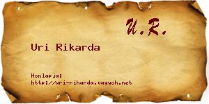 Uri Rikarda névjegykártya